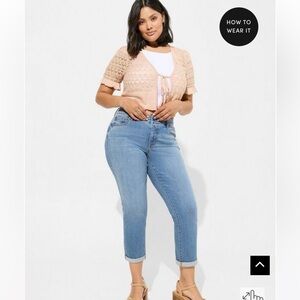 Torrid Perfect Boyfriend Ankle Premium Stretch Mid-Rise Jean size 14 R